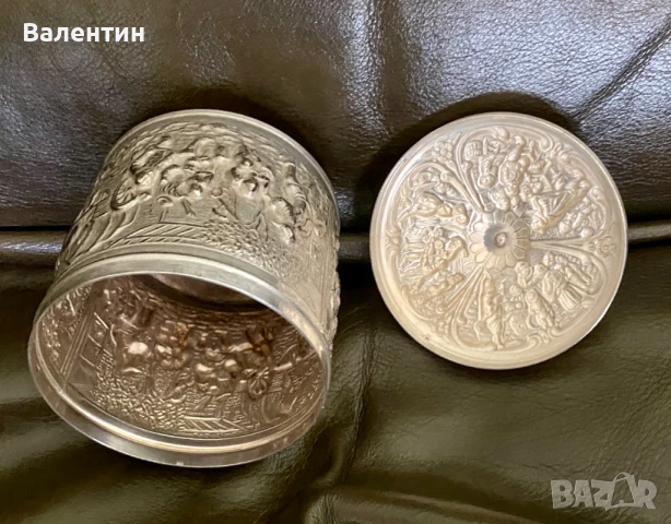 #1501# Буркан с капак. За подправки. Посребрен. Холандия., снимка 3 - Кутии за храна - 50459744