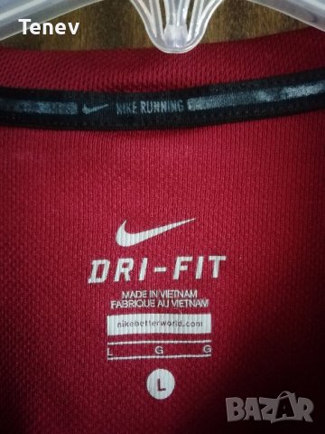 NIKE Self Design Round Neck Red Maroon оригинална мъжка тениска L, снимка 3 - Тениски - 39882543