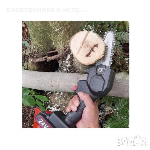 Акумулаторен електрически трион, преносим, 24V, 2000mAh, черен , снимка 2 - Други инструменти - 53347880