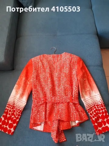 Червено сако на бели точки, снимка 9 - Сака - 48742820
