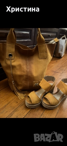 Дамска чанта и сандали естествена кожа , снимка 8 - Чанти - 52318144