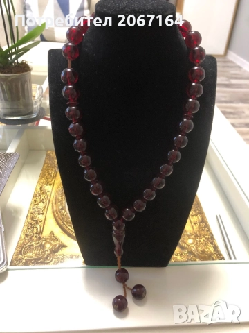 Стара червена броеница, снимка 3 - Антикварни и старинни предмети - 52214045