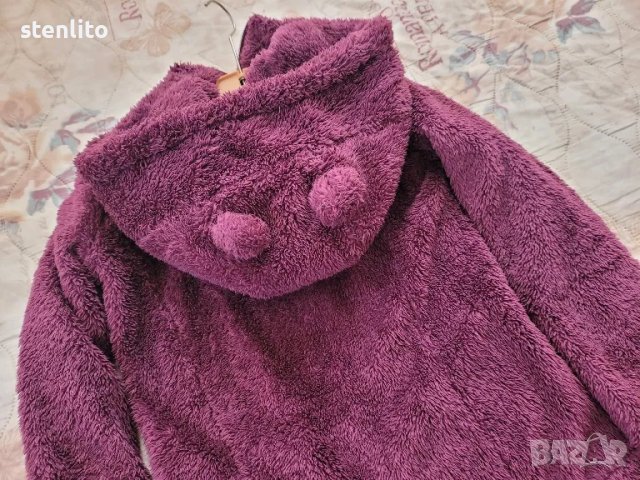 Пухен суитчър с качулка с уши р-р 146/152, снимка 5 - Детски анцузи и суичери - 49335726