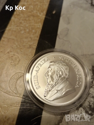 сребърна монета Кругерранд Южна Африка 1 унция сребро 999, снимка 2 - Нумизматика и бонистика - 52345980