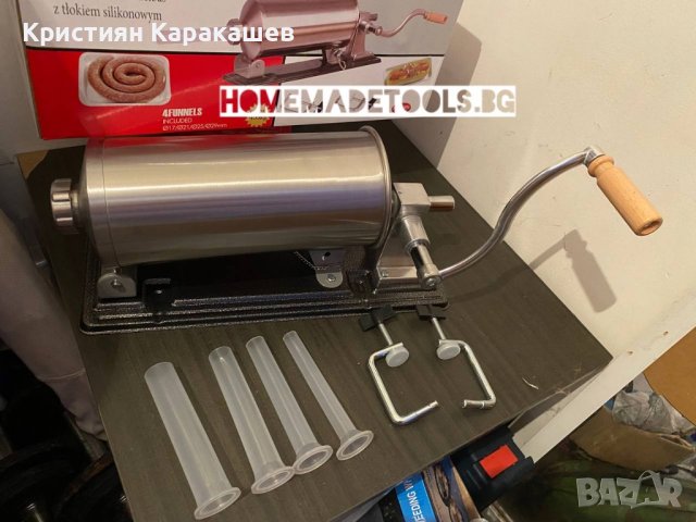 Пълначка за месо 4Л, Хоризонтална с метален плот, снимка 5 - Месомелачки - 43468544