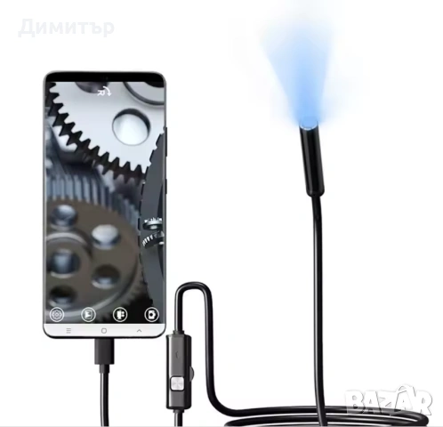 Ендоскопска камера IP67, инспекционна, дължина 2м, Android USB-C