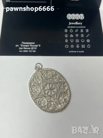 Ръчно изработена сребърна висулка във филигранен стил 925, снимка 6 - Колиета, медальони, синджири - 48585791