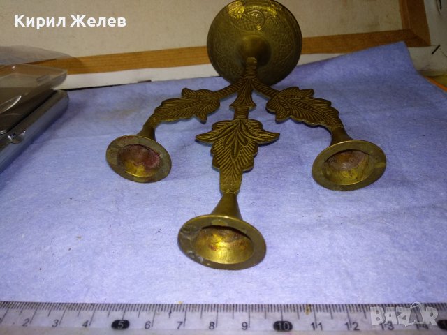 ТРАДИЦИОНЕН ОРИЕНТАЛСКИ ФЛОРАЛЕН ОРНАМЕНТИРАН БРОНЗОВ ТРОЕН СВЕЩНИК За КОЛЕКЦИЯ ИНТЕРИОР 42677, снимка 5 - Декорация за дома - 43875889