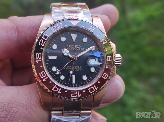 Seiko mod Rose gold GMT Root beer NH34