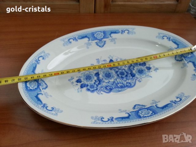 Стар български порцелан плато елипса поднос, снимка 2 - Антикварни и старинни предмети - 34949414