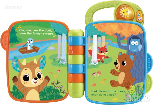 VTech Baby Интерактивна бебешка книжка със светещ бутон, звуци и мелодии /нарушена опаковка/, снимка 3 - Образователни игри - 43764358