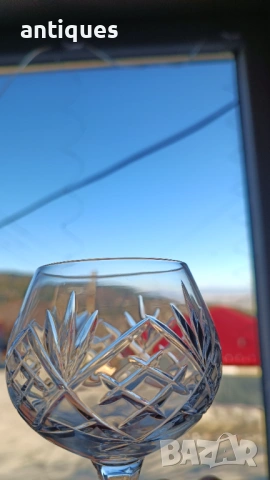 Сервиз за уиски / коняк - оловен кристал - 6 броя - завод Кварц