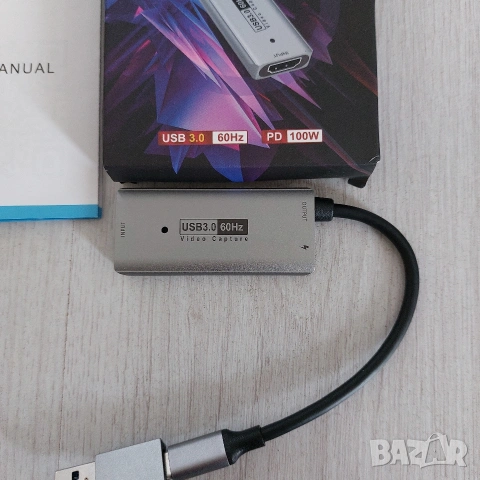 Видео Кепчър Карта HU-15E HDMI към USB 3.0 + Type-C | 4K 1080p 60fps, снимка 2 - Други - 53330950