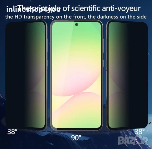 Матов Privacy Хидрогел Протектор за Дисплей за Samsung Galaxy A36 A56, снимка 5 - Фолия, протектори - 50825781