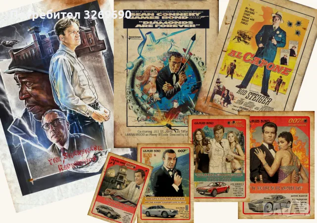 Ретро филмови постер плакат за дома ресторант кафе бар, снимка 2 - Картини - 35442745