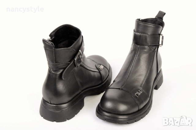 ЗИМА '25'26! Дамски боти от естествена кожа - Два цвята, снимка 4 - Дамски боти - 52288977