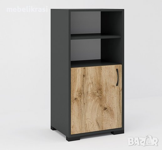 Модулно портманто Денвър Конфигурация 3 - гардероб, огледало, шкафчета, Дъб вотан / Антрацит, снимка 6 - Портманта - 39789484