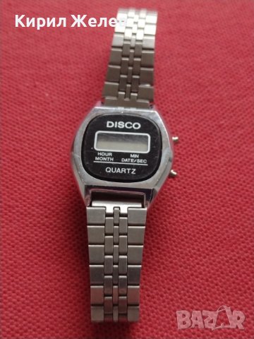 КОЛЕКЦИОНЕРСКИ МОДЕЛ ЕЛЕКТРОНЕН ЧАСОВНИК СТАР РЯДЪК DISCO QUARTZ 33295, снимка 2 - Антикварни и старинни предмети - 38704207