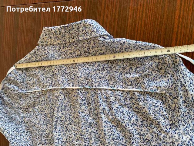 Памучна блуза с къс ръкав, вталена, снимка 6 - Ризи - 33404102