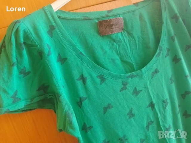 Памучна блузка с пеперудки, снимка 4 - Блузи с дълъг ръкав и пуловери - 51384241