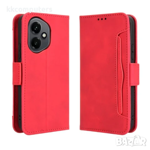 Honor 400 5G Кожен Калъф Портфейл с Джобове за Карти + Протектор | Черен, Тъмносин, Кафяв, Розов, Че