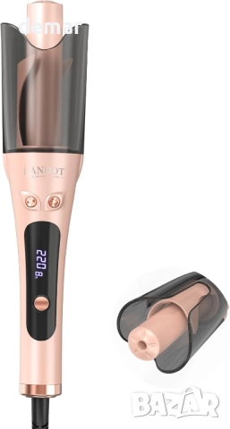 Автоматична маша за коса LANDOT, въртяща се - розово злато