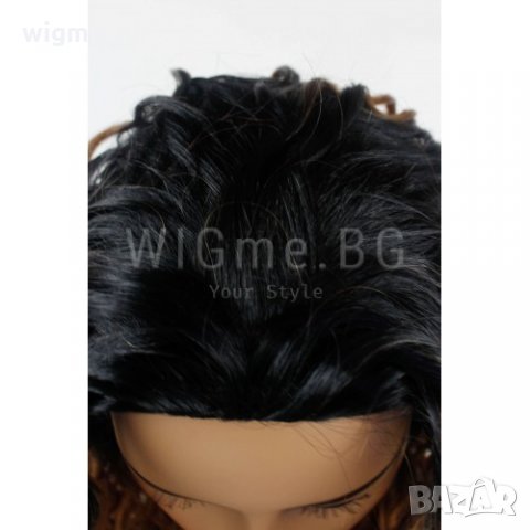 Дълга кестенява къдрава омбре перука Флавия, снимка 5 - Аксесоари за коса - 34868104