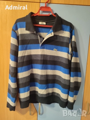 Оригинална мъжка раирана блуза Lacoste , снимка 2 - Блузи - 52100291
