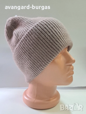 336 Дамска плетена шапка,ангора-бутикова, снимка 2 - Шапки - 52537893