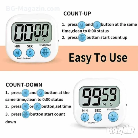 Универсален кухненски дигитален таймер електронен за готвене поливане йога спорт учене деца игра, снимка 6 - Друга електроника - 51049167