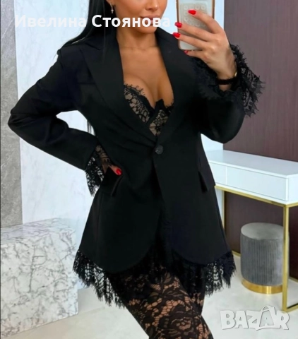 Сако с дантела, снимка 2 - Сака - 52676486