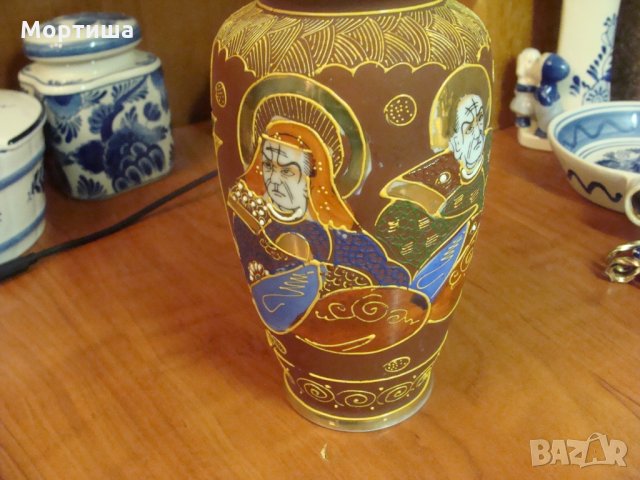  Сатцума антикварна  оригинална ваза, снимка 3 - Антикварни и старинни предмети - 27415541