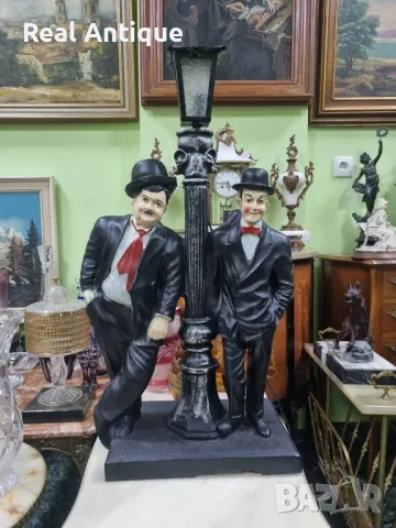 Страхотна голяма антикварна фигура статуетка лампа , снимка 2 - Статуетки - 49105323