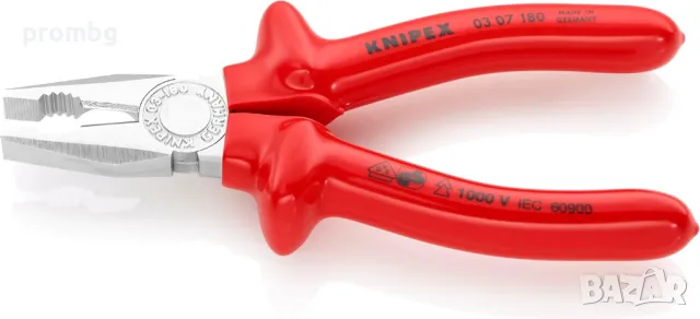 Knipex 1000 V, VDE, комбинирани клещи KN 03 07 180, Германия, снимка 2 - Клещи - 49892809