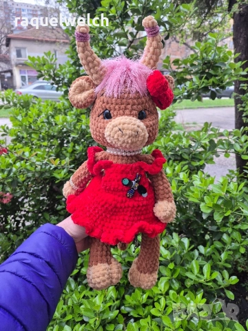 Ръчно Изплетена Крава "Амигуруми", снимка 3 - Плюшени играчки - 51795482