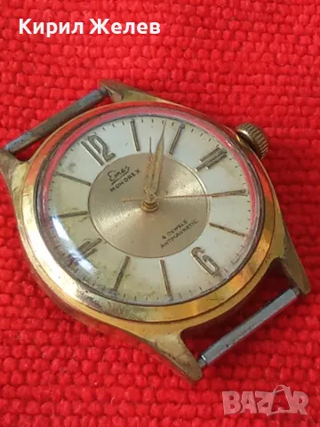 EMES MONOREX 4 jewels ANTIMAGNETIC стар ВИНТИДЖ 50-60те Год НЕМСКИ ПОЗЛАТЕН МЕХАНИЧЕН ЧАСОВНИК 26945, снимка 17 - Антикварни и старинни предмети - 36680881