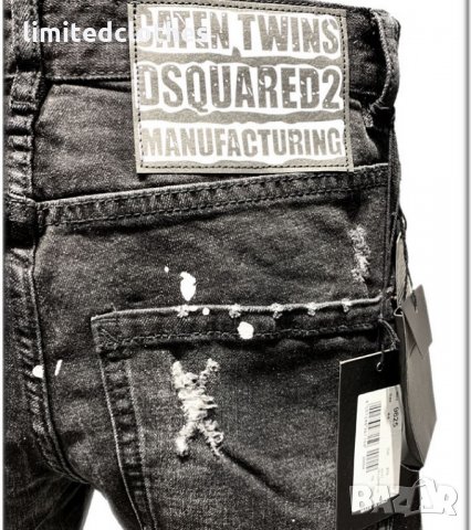 DSQUARED D2 Grey Zipped Painted Chain Biker Мъжки Дънки size 48 (32), снимка 7 - Дънки - 26787978