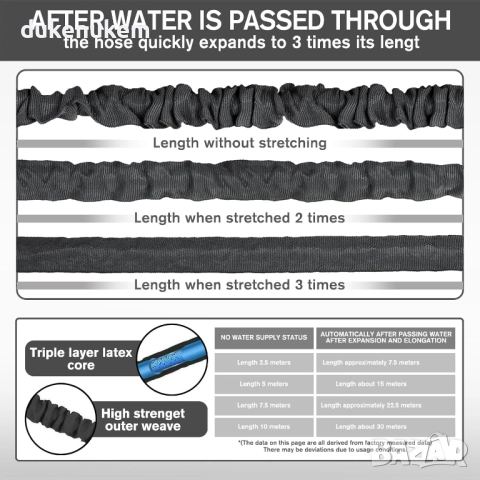 Разтегаем градински маркуч 7.5м, със 7 режима на струята, снимка 4 - Напояване - 52711157