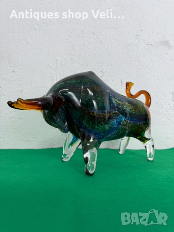 Стъклена скулптура на бик MURANO №7618 , снимка 5 - Антикварни и старинни предмети - 52466883