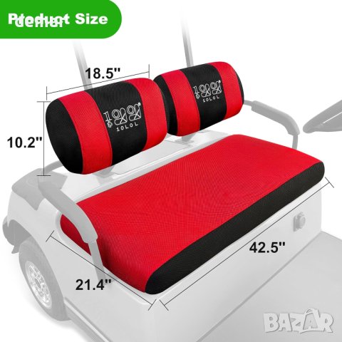 10L0L Комплект калъфи за седалка за количка за голф, дишащ, миещ се, червен, снимка 3 - Голф - 43948358