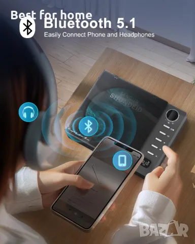 Leapwell Bluetooth Многофункционален CD плейър, снимка 3 - MP3 и MP4 плеъри - 49526681