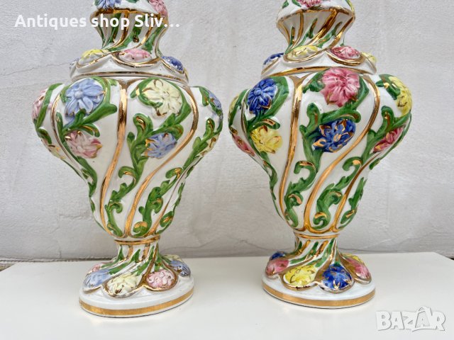Италянски порцеланови урни / вази. №2275, снимка 3 - Колекции - 36580803