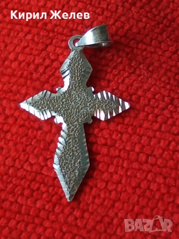 Старо сребърно кръстче 37685, снимка 3 - Колиета, медальони, синджири - 52358736
