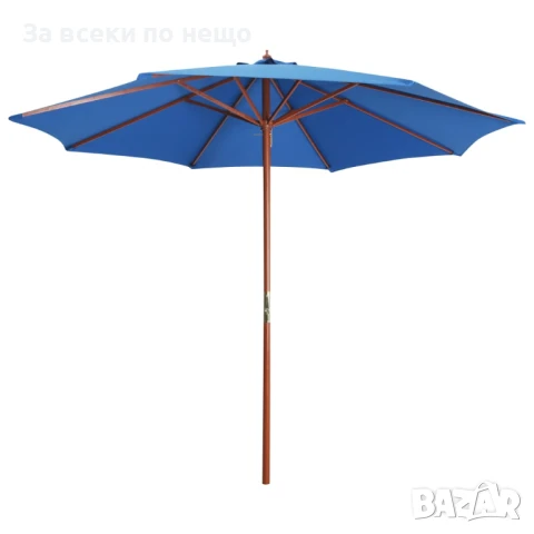 Чадър С Дървен Прът, 300x258 См, Син Код P647