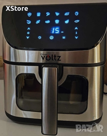 Фритюрник, 1700W, 7л., Горещ въздух, Таймер, до 200°C, с видим прозорец, Черен, снимка 3 - Фритюрници - 52436703