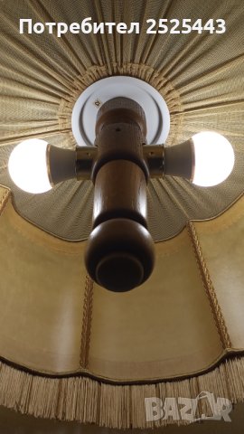 Абажур (лампион) Е27 - с 2 Нови LED крушки 10W - 4000K, снимка 3 - Лампи за таван - 43824157