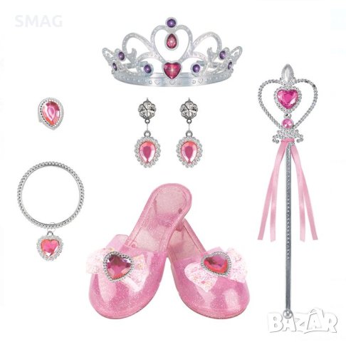 Игрален комплект с розови ботуши и аксесоари за принцеса