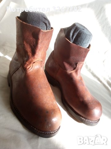 Ботуши, Военни, Естествена Кожа, Къси Кончови