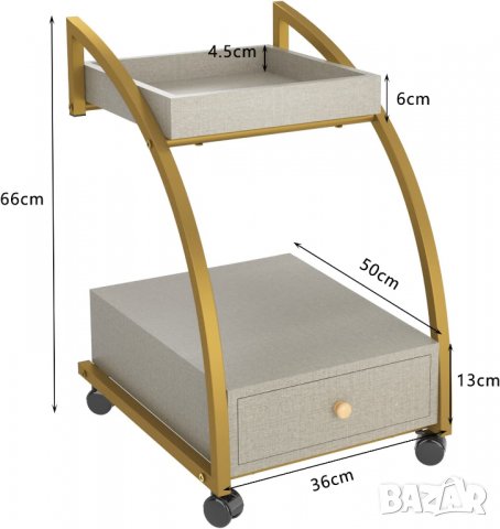 Мултифункционално шкафче / нощно шкафче / помощна масичка FJGS-ST06GR, снимка 3 - Шкафове - 39824722