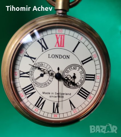 Джобен механичен часовник Made in Switzerland, снимка 2 - Джобни - 39398053